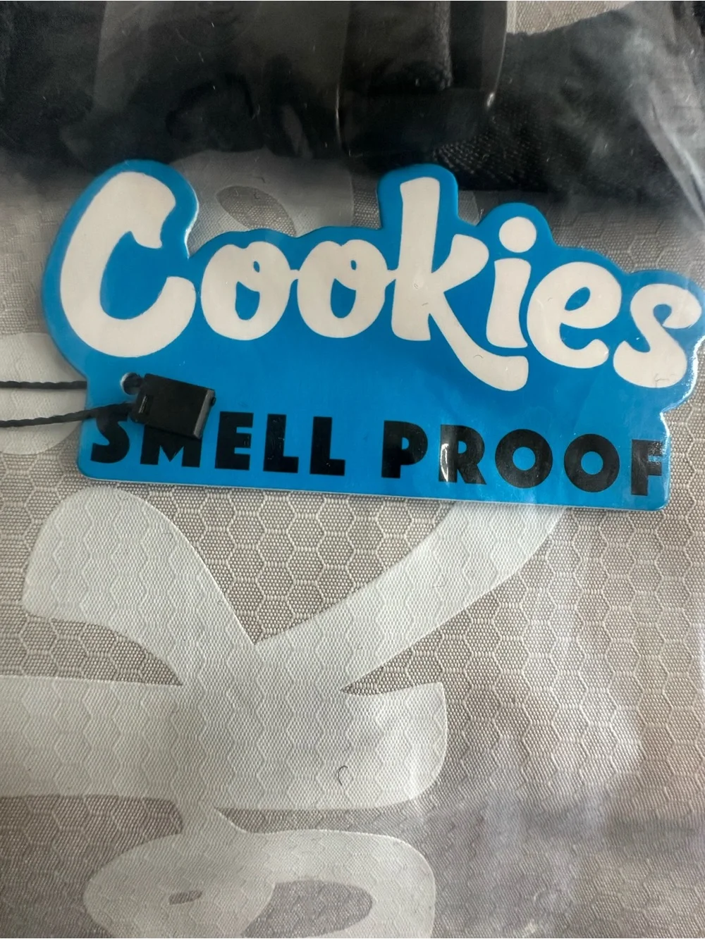 Unisex Cookies Light Grey Logo Backpack with Black Accents